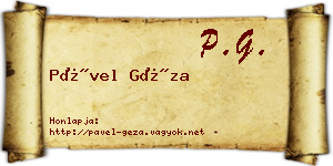 Pável Géza névjegykártya