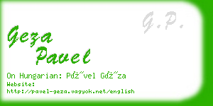 geza pavel business card